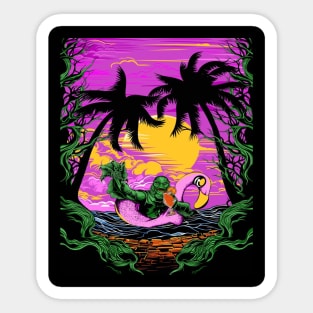 Gill-Man on vacation Sticker